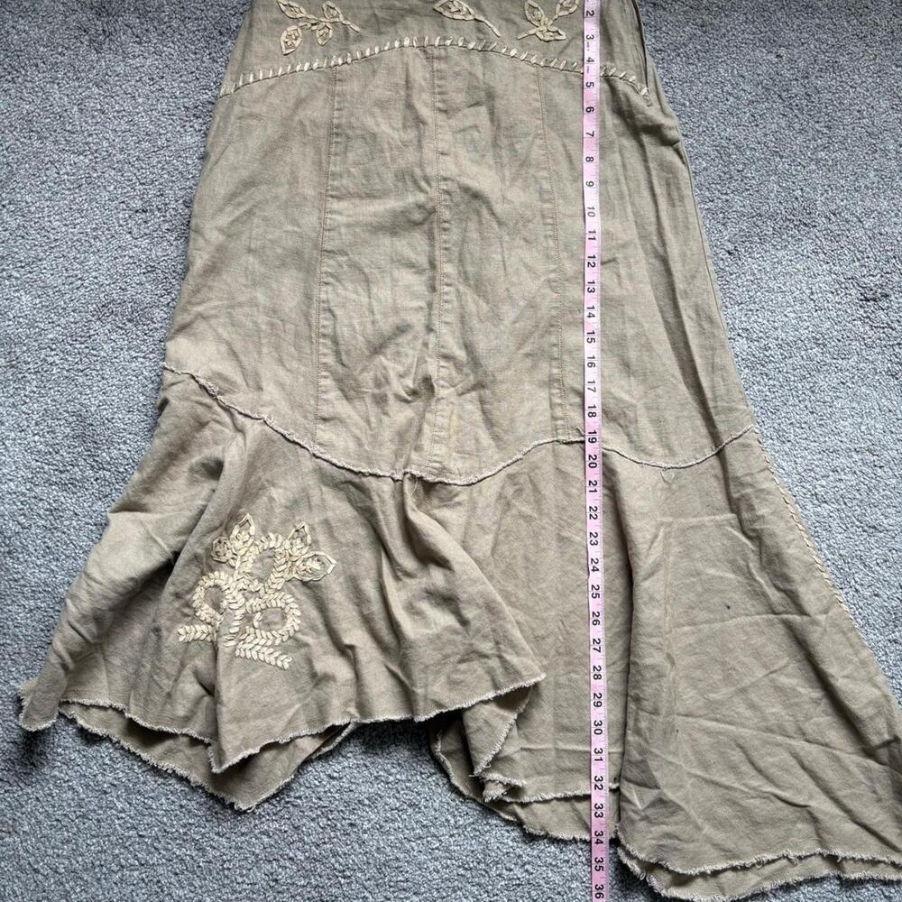 Vintage asymmetrical khaki maxi skirt - Picture 4 of 4